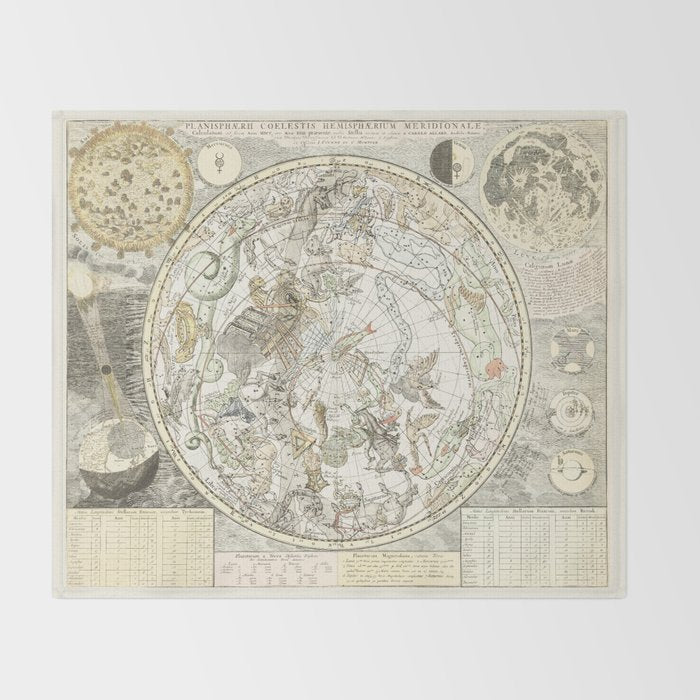 Star map of the Southern Starry Sky Throw Blanket Gallery Image 2