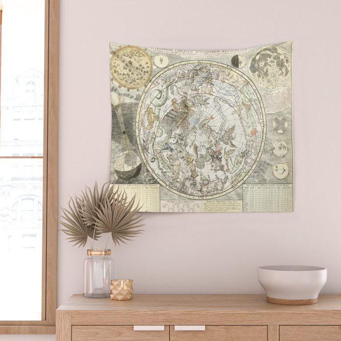 Star map of the Southern Starry Sky Wall Tapestry Gallery Image 2