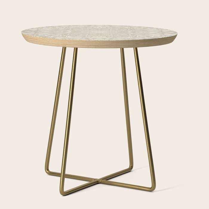 Elegant art deco mandala sacred geometry soft gold Side Table Gallery Image 1