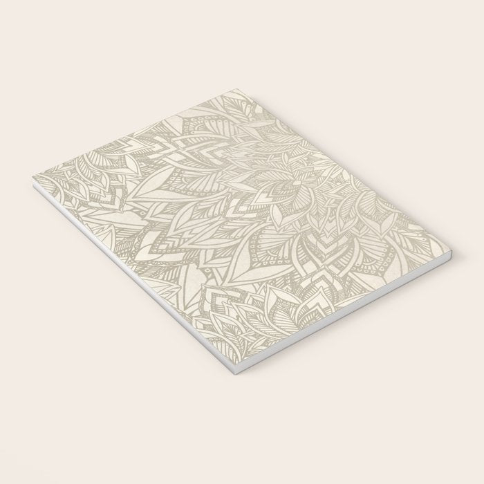 Elegant art deco mandala sacred geometry soft gold Notebook Gallery Image 3