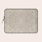 Elegant art deco mandala sacred geometry soft gold Laptop Sleeve Gallery Image 1
