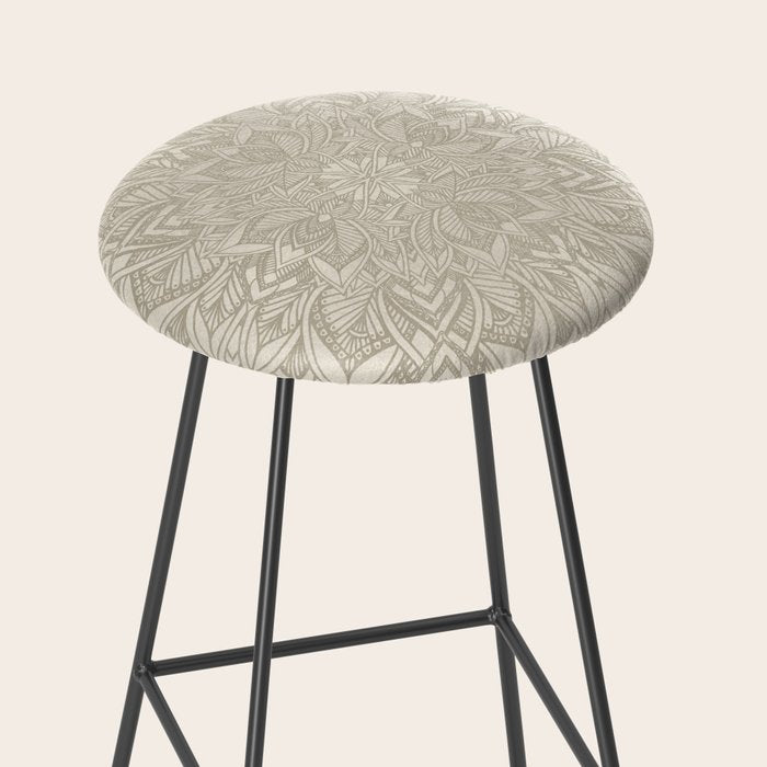 Elegant art deco mandala sacred geometry soft gold Stool Gallery Image 2
