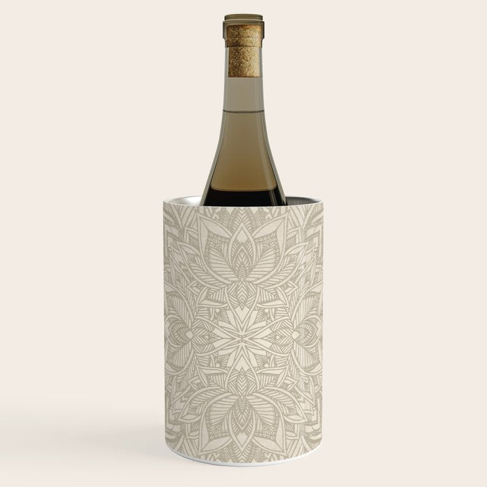 Elegant art deco mandala sacred geometry soft gold Wine Chiller Gallery Image 1