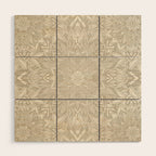 Elegant art deco mandala sacred geometry soft gold Wood Wall Art Gallery Image 1