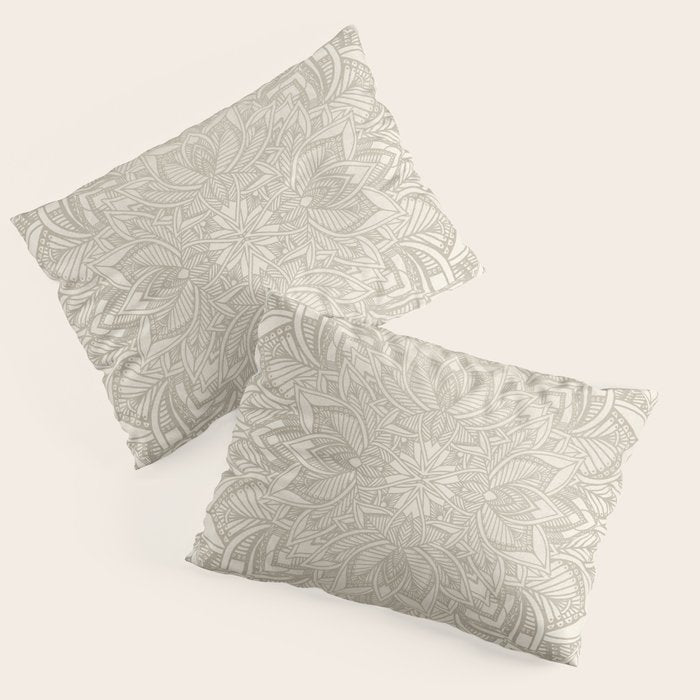 Elegant art deco mandala sacred geometry soft gold Pillow Sham Gallery Image 1