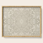 Elegant art deco mandala sacred geometry soft gold Serving Tray Gallery Image 1