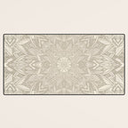 Elegant art deco mandala sacred geometry soft gold Desk Mat Gallery Image 3