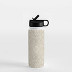 Elegant art deco mandala sacred geometry soft gold Water Bottle Gallery Image 1