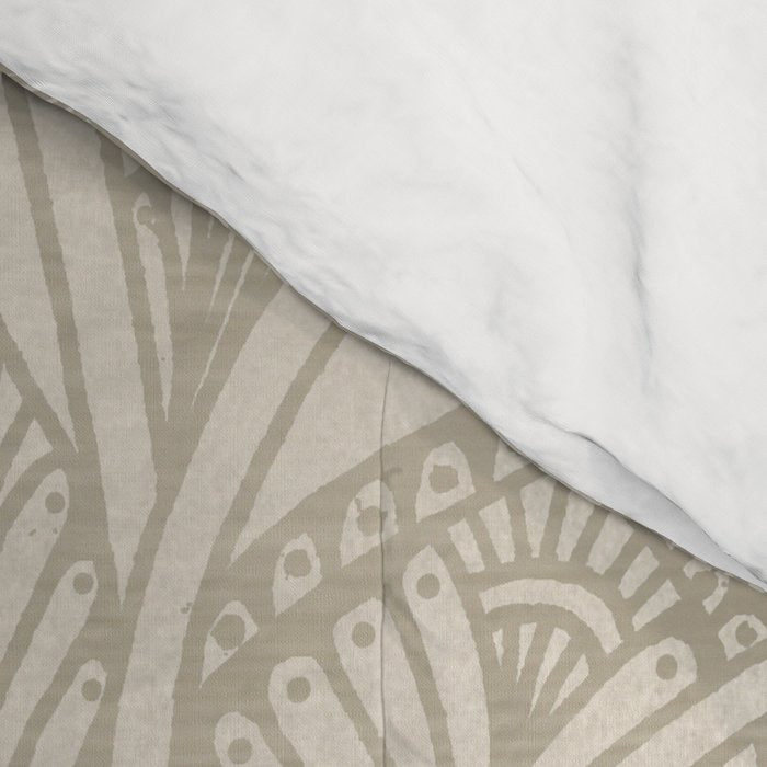 Elegant art deco mandala sacred geometry soft gold Comforter Gallery Image 4