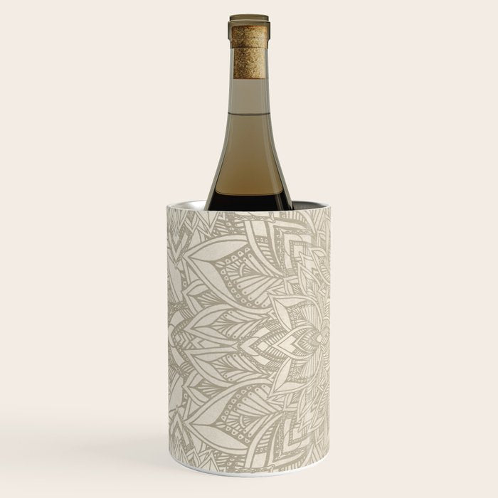 Elegant art deco mandala sacred geometry soft gold Wine Chiller Gallery Image 2