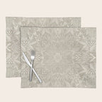 Elegant art deco mandala sacred geometry soft gold Placemat Gallery Image 1