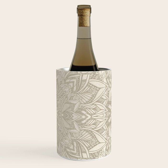 Elegant art deco mandala sacred geometry soft gold Wine Chiller Gallery Image 3