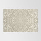 Elegant art deco mandala sacred geometry soft gold Rug Gallery Image 2