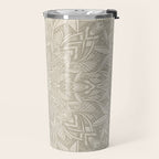 Elegant art deco mandala sacred geometry soft gold Travel Mug Gallery Image 2