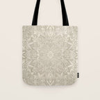 Elegant art deco mandala sacred geometry soft gold Tote Bag Gallery Image 1