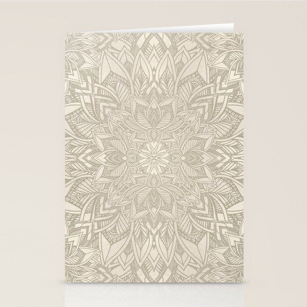 Elegant art deco mandala sacred geometry soft gold Stationery Card Gallery Image 1