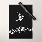 Rocky Mountain Snowboarder Catching Air Wrapping Paper Gallery Image 1