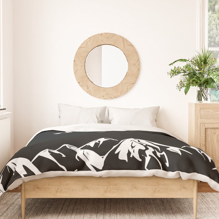 Rocky Mountain Snowboarder Catching Air Duvet Cover Gallery Image 3