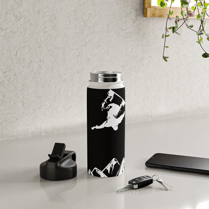 Rocky Mountain Snowboarder Catching Air Water Bottle Gallery Image 5