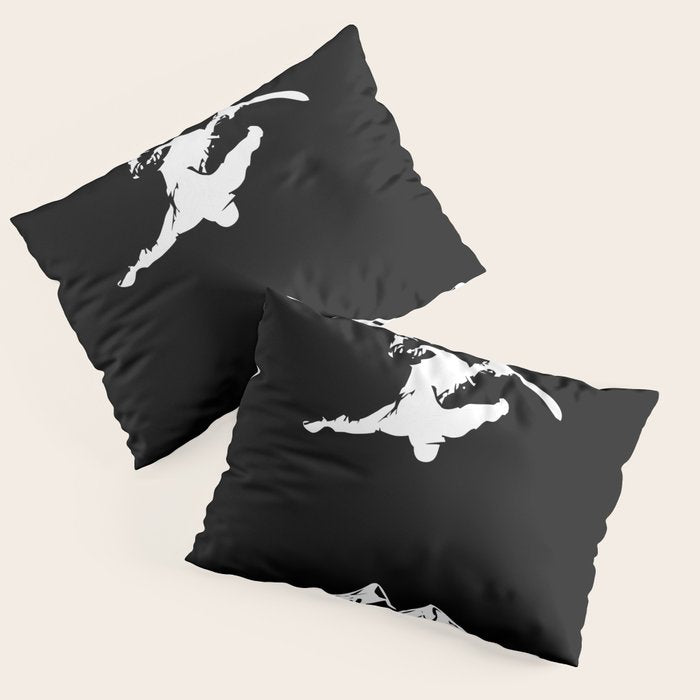 Rocky Mountain Snowboarder Catching Air Pillow Sham Gallery Image 3