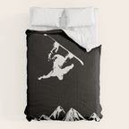 Rocky Mountain Snowboarder Catching Air Comforter Gallery Image 6