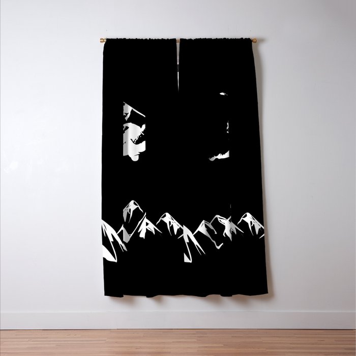 Rocky Mountain Snowboarder Catching Air Window Curtain Gallery Image 3