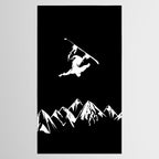 Rocky Mountain Snowboarder Catching Air Tablecloth Gallery Image 2
