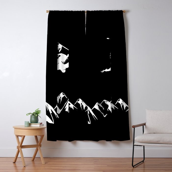 Rocky Mountain Snowboarder Catching Air Window Curtain Gallery Image 5