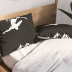 Rocky Mountain Snowboarder Catching Air Pillow Sham Gallery Image 2