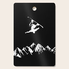 Rocky Mountain Snowboarder Catching Air Cutting Board Gallery Image 1