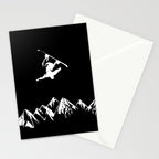 Rocky Mountain Snowboarder Catching Air Stationery Card Gallery Image 2