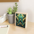 Gatsby Inspired Dark Green Gold Art Deco Pattern Mini Art Print Gallery Image 2