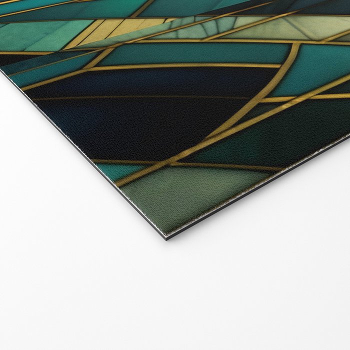 Gatsby Inspired Dark Green Gold Art Deco Pattern Welcome Mat Gallery Image 2