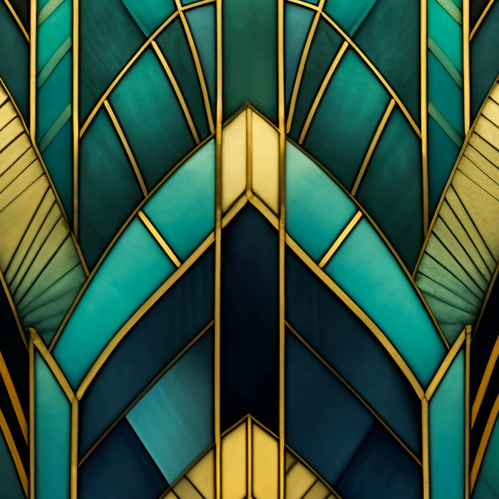 Gatsby Inspired Dark Green Gold Art Deco Pattern Coffee Mug Gallery Image 2