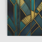 Gatsby Inspired Dark Green Gold Art Deco Pattern Poster Gallery Image 3