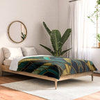 Gatsby Inspired Dark Green Gold Art Deco Pattern Comforter Gallery Image 2