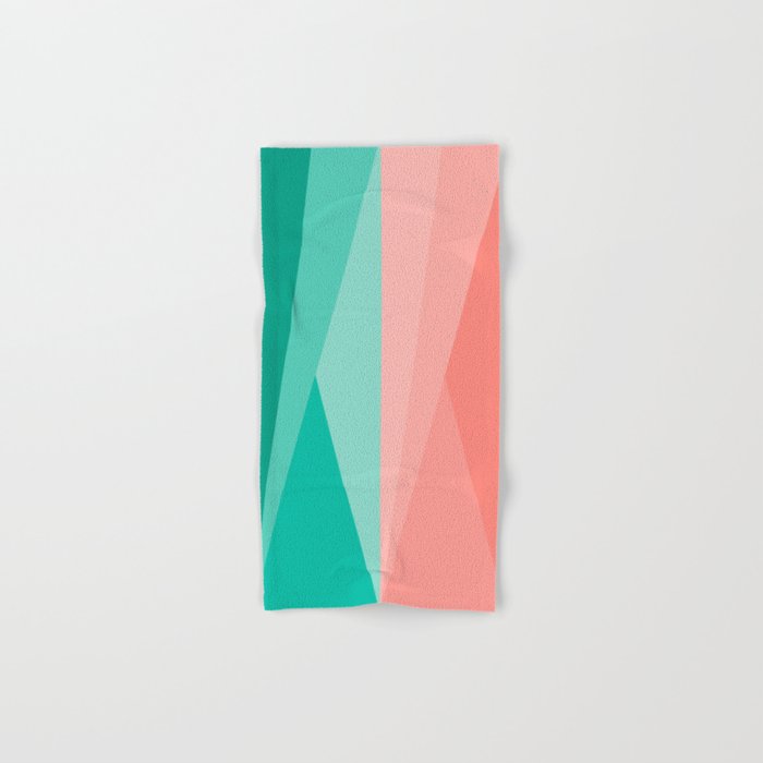 Geometric Triangles VII Pink and Green Bath Towel Gallery Image 1