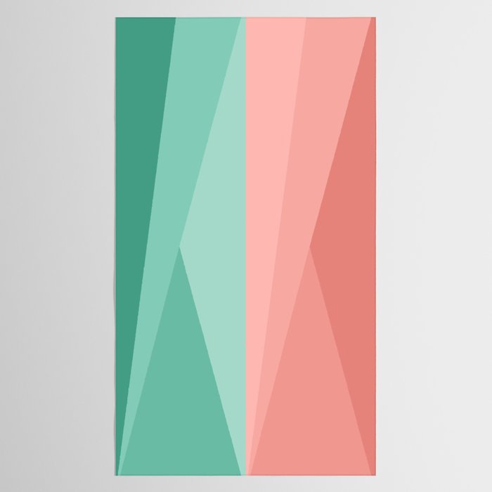 Geometric Triangles VII Pink and Green Tablecloth Gallery Image 2