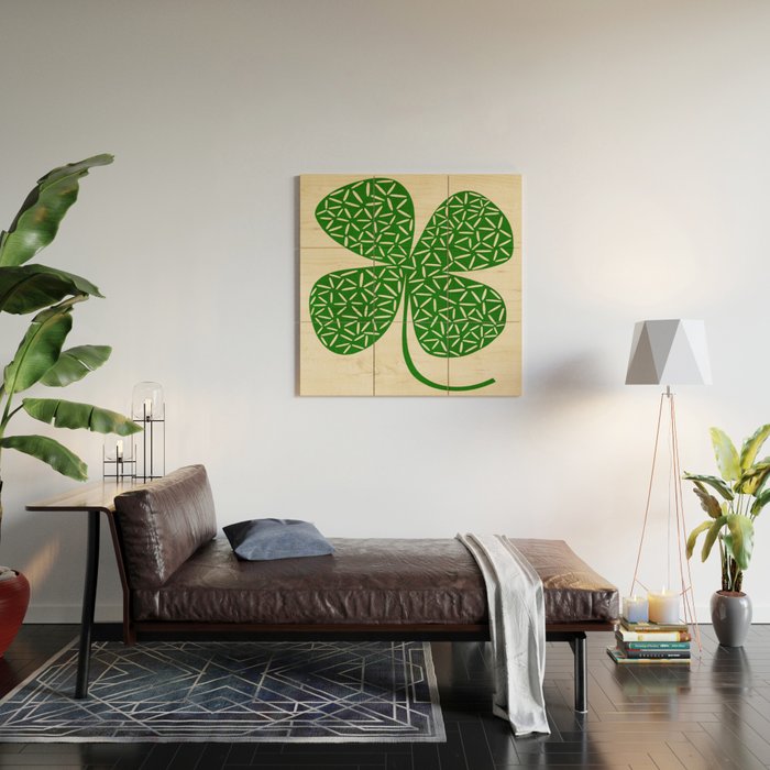 Abstract W-good luck.green Wood Wall Art Gallery Image 2