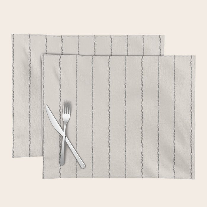 French Cream Linen Stripe Placemat Gallery Image 1