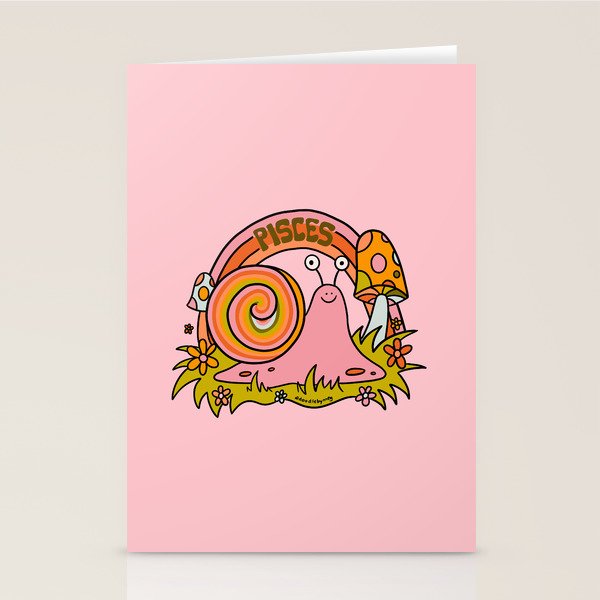 Pisces Snail Stationery Card Gallery Image 2