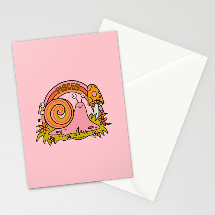 Pisces Snail Stationery Card Gallery Image 2