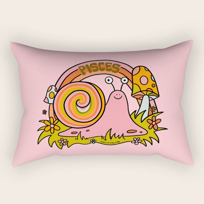 Pisces Snail Rectangular Pillow Gallery Image 1