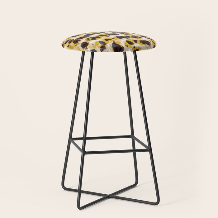 Vibrant Brush Strokes #2 Stool Gallery Image 1