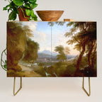 Landscape with Distant Mountains by Adriaen Van Diest Landscape Oil Painting Credenza Gallery Image 1
