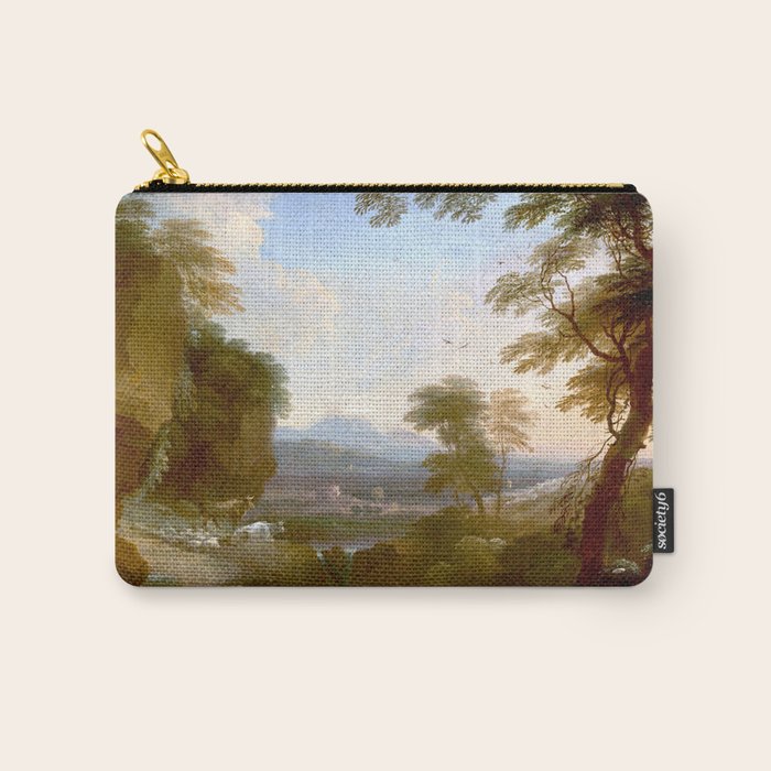 Landscape with Distant Mountains by Adriaen Van Diest Landscape Oil Painting Carry All Pouch Gallery Image 1