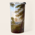 Landscape with Distant Mountains by Adriaen Van Diest Landscape Oil Painting Travel Mug Gallery Image 2
