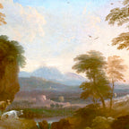 Landscape with Distant Mountains by Adriaen Van Diest Landscape Oil Painting Coffee Mug Gallery Image 2