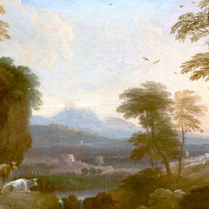 Landscape with Distant Mountains by Adriaen Van Diest Landscape Oil Painting Coffee Mug Gallery Image 2