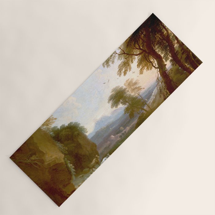 Landscape with Distant Mountains by Adriaen Van Diest Landscape Oil Painting Yoga Mat Gallery Image 1